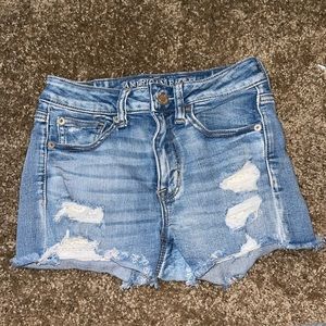 Ripped jean shorts